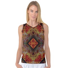 Autumn Kaleidoscope Art Pattern Women s Basketball Tank Top