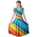 RAINBOW Cap Sleeve Wrap Front Dress View1