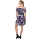 Fractal Art Artwork Design Off Shoulder Chiffon Dress View2