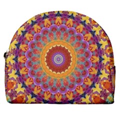 Fractal Kaleidoscope Mandala Horseshoe Style Canvas Pouch by Simbadda
