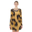 Animal print 3 Long Sleeve Velvet V-neck Dress View1