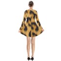 Animal print 3 Long Sleeve Velvet V-neck Dress View2