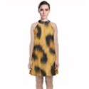 Animal print 3 Velvet Halter Neckline Dress  View1