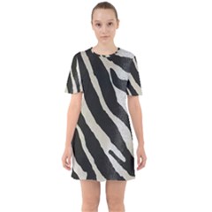 Zebra Print Sixties Short Sleeve Mini Dress