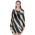 Zebra print Long Sleeve Chiffon Shift Dress  View1
