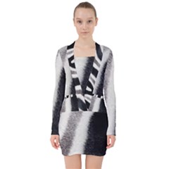 Stella Animal Print V-neck Bodycon Long Sleeve Dress