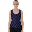 Blue Plaid  Velvet Tank Top View1