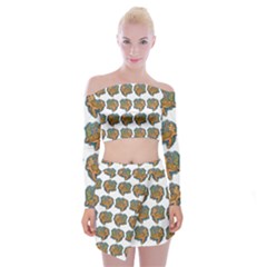Tommyturt Off Shoulder Top With Mini Skirt Set