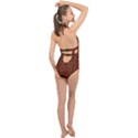 Beautiful Art Pattern Halter Front Plunge Swimsuit View2