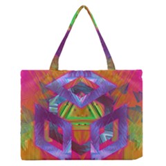 Glitch Glitch Art Grunge Distortion Zipper Medium Tote Bag