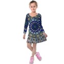 Pattern Art Form Architecture Kids  Long Sleeve Velvet Dress View1