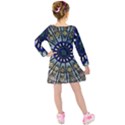 Pattern Art Form Architecture Kids  Long Sleeve Velvet Dress View2