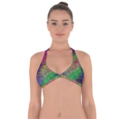 Background Abstract Art Color Halter Neck Bikini Top