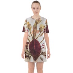 Holy Land Flowers 3 Sixties Short Sleeve Mini Dress