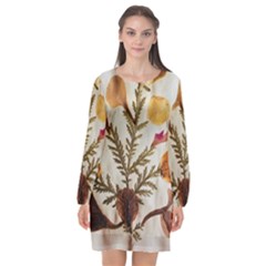 Holy Land Flowers 13 Long Sleeve Chiffon Shift Dress 