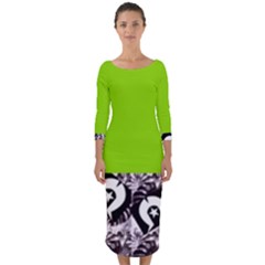 Ljp Styles Quarter Sleeve Midi Bodycon Dress