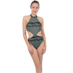 Carp Fish Halter Side Cut Swimsuit
