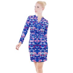Digital Art Art Artwork Abstract Button Long Sleeve Dress