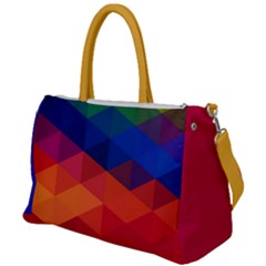 Vivid Colors Geometric Pattern Duffel Travel Bag by PKHarrisPlace