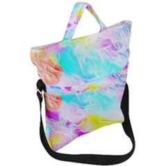 Background Drips Fluid Colorful Fold Over Handle Tote Bag by Sapixe