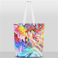 Background Drips Fluid Colorful Full Print Rope Handle Tote (small)