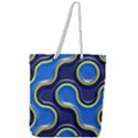 Pattern Curve Design Seamless Full Print Rope Handle Tote (Large) View1