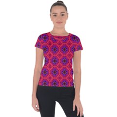 Retro Abstract Boho Unique Short Sleeve Sports Top  by Sapixe