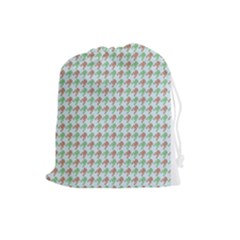 Amphibians Hopping Houndstooth Pattern Drawstring Pouch (large)