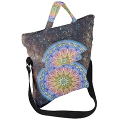 Mandala Cosmos Spirit Fold Over Handle Tote Bag by Sapixe