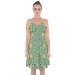 Summer Fantasy Apple Bloom In Seasonal Nature Ruffle Detail Chiffon Dress