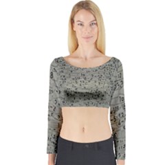 Art Letters Alphabet Abstract Text Long Sleeve Crop Top