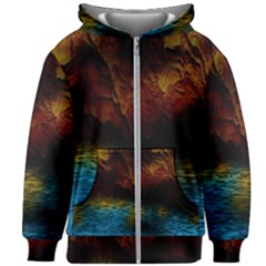 Background Cave Art Abstract Kids Zipper Hoodie Without Drawstring by Sapixe