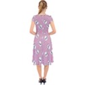 Cute Kawaii Ghost pattern Cap Sleeve Front Wrap Midi Dress View2