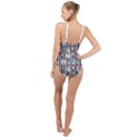 Pattern Eyeball black and white naive stripes Gothic Halloween High Neck One Piece Swimsuit View2