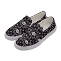 Pattern Pumpkin Spider Vintage gothic Halloween black and white Women s Canvas Slip Ons View2