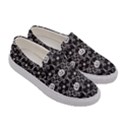 Pattern Pumpkin Spider Vintage gothic Halloween black and white Women s Canvas Slip Ons View3
