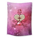 Wonderful Hearts With Floral Elements Medium Tapestry View1