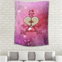 Wonderful Hearts With Floral Elements Medium Tapestry View2