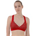 Trump Wrait Pattern Make Christmas Great Again MAGA Funny Red Gift with Snowflakes and Trump Face smiling Sweetheart Sports Bra View1