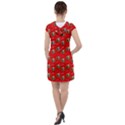 Trump Wrait Pattern Make Christmas Great Again MAGA Funny Red Gift with Snowflakes and Trump Face smiling Drawstring Hooded Dress View2