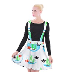 Fishbowl Fish Goldfish Water Suspender Skater Skirt