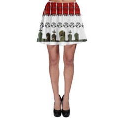 Halloween Borders Trick Or Treat Skater Skirt