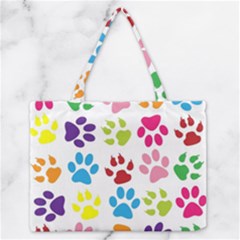 Paw Print Paw Prints Background Zipper Medium Tote Bag