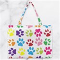 Paw Print Paw Prints Background Zipper Medium Tote Bag View1