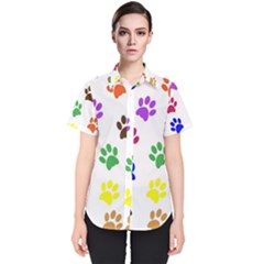 Pawprints Paw Prints Paw Animal Women s Short Sleeve Shirt