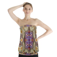Vintage Drawing Ornament Strapless Top