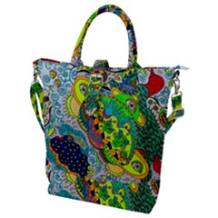 Cosmic Lizards With Alien Spaceship Buckle Top Tote Bag