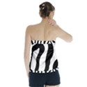 Zebra horse pattern black and white Strapless Top View2