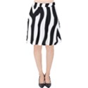 Zebra horse pattern black and white Velvet High Waist Skirt View1