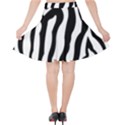 Zebra horse pattern black and white Velvet High Waist Skirt View2